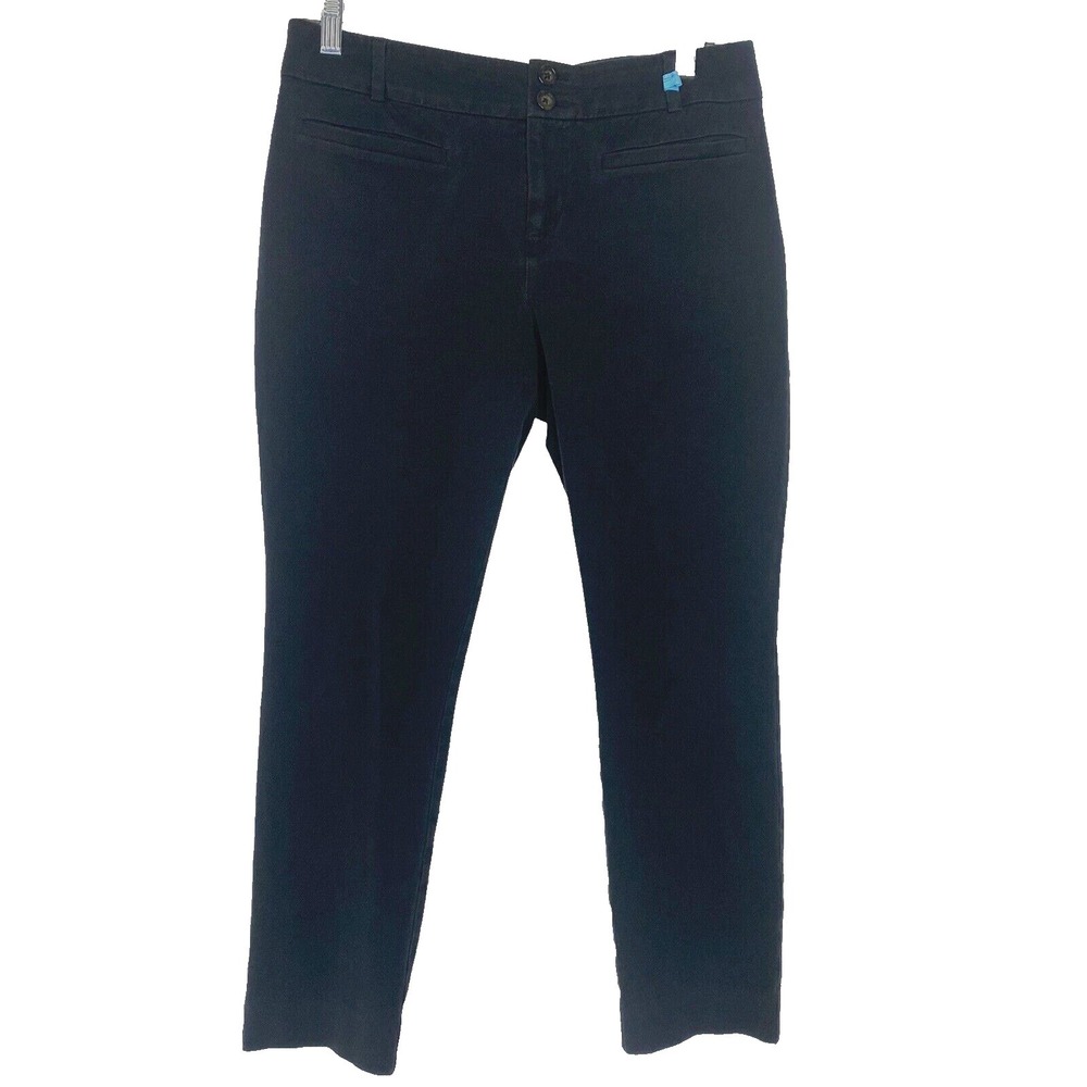 ANTHROPOLOGIE Women Essential Ankle Slim Pants Sz 10 Black Casual Work 40-1 - Picture 2 of 9